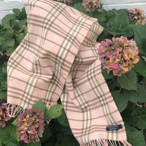 Burberry Pink Check Cashmere Scarf GUC